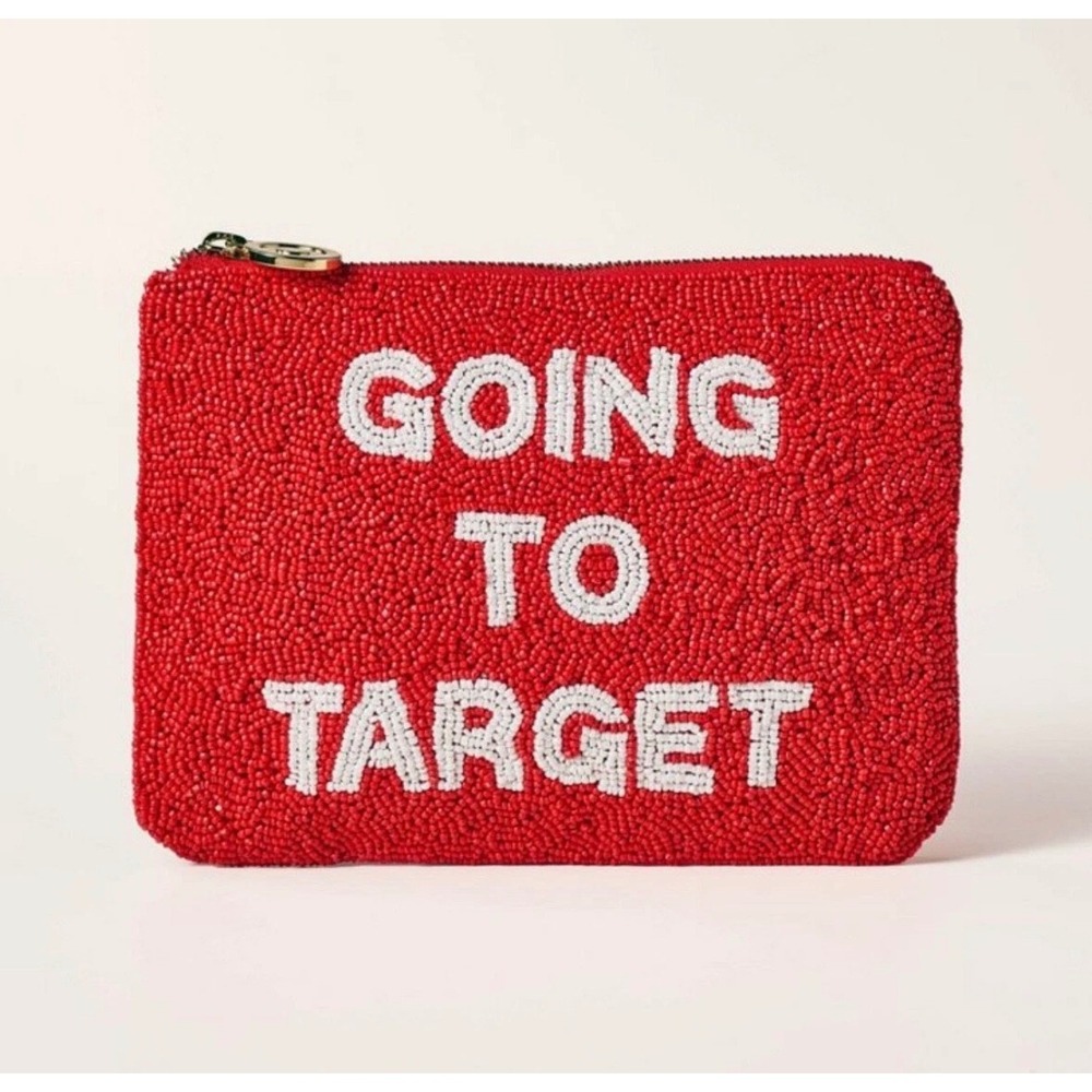 Kate Spade x Target Red Beaded "Going to Target" Clutch bag NEW